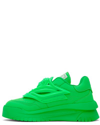 grüne Leder niedrige Sneakers von Versace
