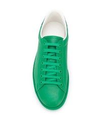 grüne Leder niedrige Sneakers von Gucci