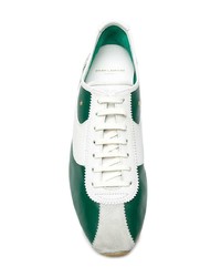 grüne Leder niedrige Sneakers von Saint Laurent