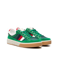 grüne Leder niedrige Sneakers von Gucci