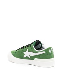 grüne Leder niedrige Sneakers von A Bathing Ape