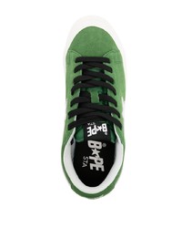 grüne Leder niedrige Sneakers von A Bathing Ape