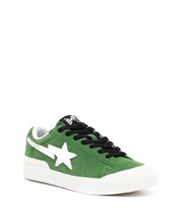 grüne Leder niedrige Sneakers von A Bathing Ape