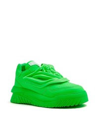 grüne Leder niedrige Sneakers von Versace