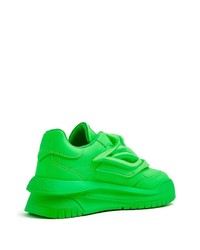 grüne Leder niedrige Sneakers von Versace