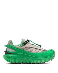 grüne Leder niedrige Sneakers von MONCLER GRENOBLE