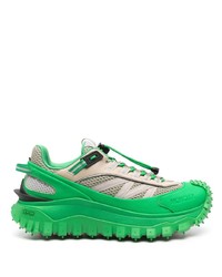 grüne Leder niedrige Sneakers von MONCLER GRENOBLE