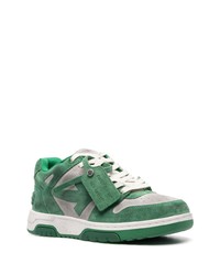 grüne Leder niedrige Sneakers von Off-White