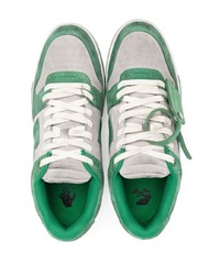 grüne Leder niedrige Sneakers von Off-White