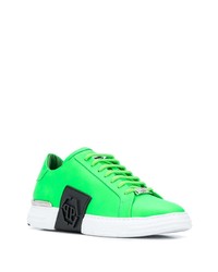 grüne Leder niedrige Sneakers von Philipp Plein