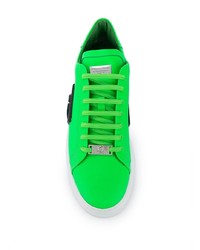 grüne Leder niedrige Sneakers von Philipp Plein