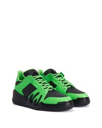 grüne Leder niedrige Sneakers von Giuseppe Zanotti