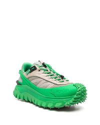 grüne Leder niedrige Sneakers von MONCLER GRENOBLE