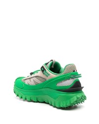 grüne Leder niedrige Sneakers von MONCLER GRENOBLE