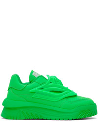 grüne Leder niedrige Sneakers von Versace