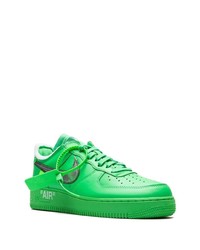 grüne Leder niedrige Sneakers von Nike X Off-White