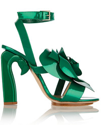 grüne Leder Sandaletten von DELPOZO