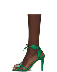 grüne Leder Sandaletten von Gucci