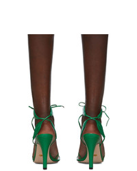 grüne Leder Sandaletten von Gucci