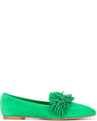 grüne Leder Slipper von Aquazzura
