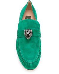 grüne Leder Slipper von Valentino