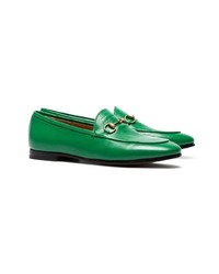 grüne Leder Slipper von Gucci