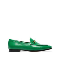 grüne Leder Slipper von Gucci