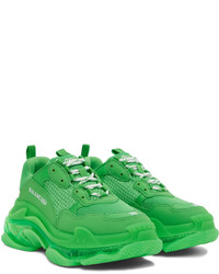 grüne Leder Sportschuhe von Balenciaga