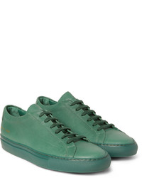 grüne Leder Turnschuhe von Common Projects