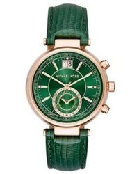 grüne Leder Uhr