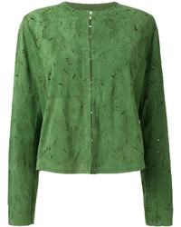 grüne Lederjacke von Drome
