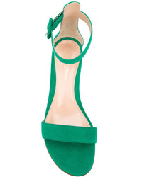 grüne Ledersandalen von Gianvito Rossi