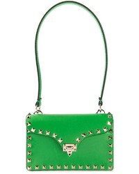 grüne Satchel-Tasche aus Leder von Valentino Garavani