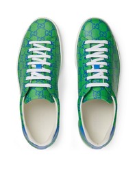 grüne Segeltuch niedrige Sneakers von Gucci