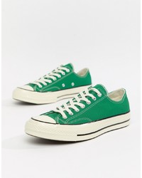 grüne Segeltuch niedrige Sneakers von Converse