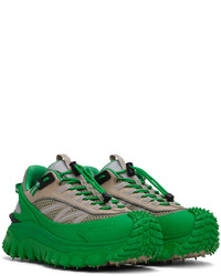 grüne Segeltuch niedrige Sneakers von Moncler