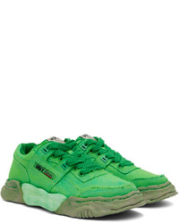 grüne Segeltuch niedrige Sneakers von Miharayasuhiro