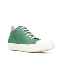 grüne Segeltuch niedrige Sneakers von Rick Owens DRKSHDW