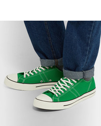 grüne Segeltuch niedrige Sneakers von Converse