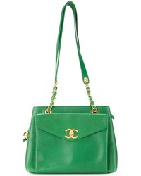 grüne Shopper Tasche aus Leder von Chanel