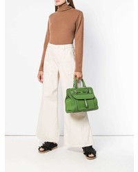 grüne Shopper Tasche aus Leder von Fontana