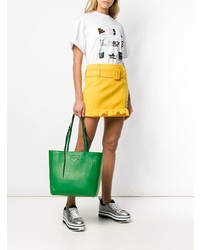 grüne Shopper Tasche aus Leder von Prada
