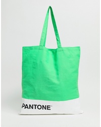 grüne Shopper Tasche aus Segeltuch von Bershka