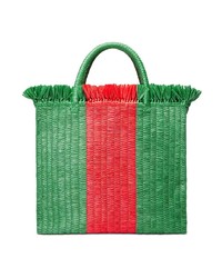 grüne Shopper Tasche aus Stroh von Gucci