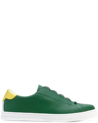 grüne Slip-On Sneakers aus Leder von Fendi