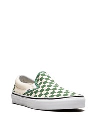 grüne Slip-On Sneakers aus Segeltuch mit Karomuster von Vans