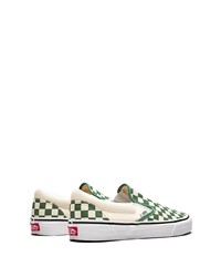 grüne Slip-On Sneakers aus Segeltuch mit Karomuster von Vans