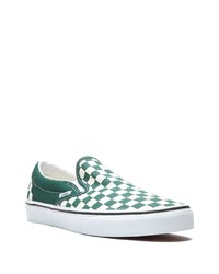 grüne Slip-On Sneakers aus Segeltuch mit Karomuster von Vans