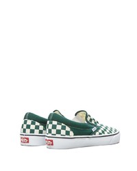 grüne Slip-On Sneakers aus Segeltuch mit Karomuster von Vans