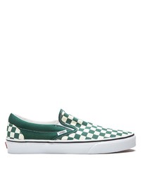 grüne Slip-On Sneakers aus Segeltuch mit Karomuster von Vans